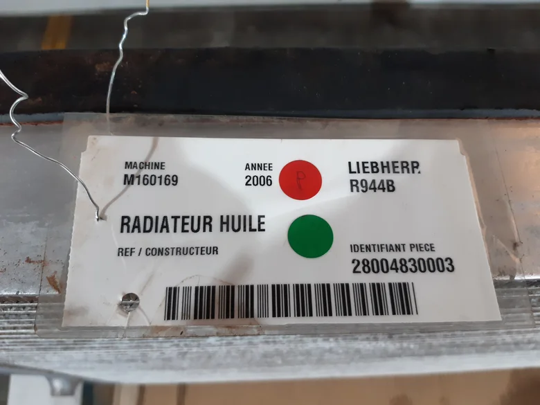 Radiateur huile pour LIEBHERR R944B
