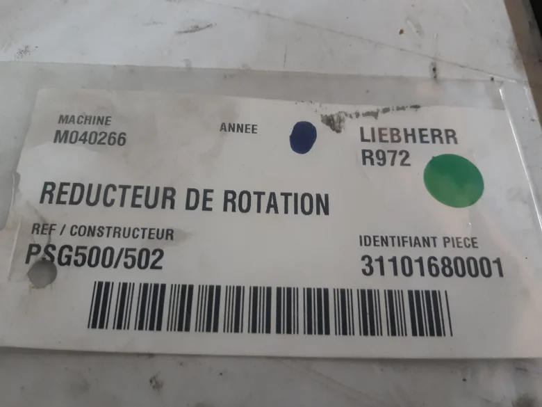 Rotation reducer for LIEBHERR R972