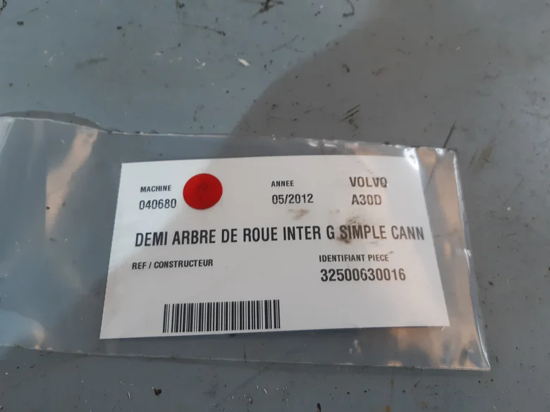 Wheel shaft for VOLVO A30D