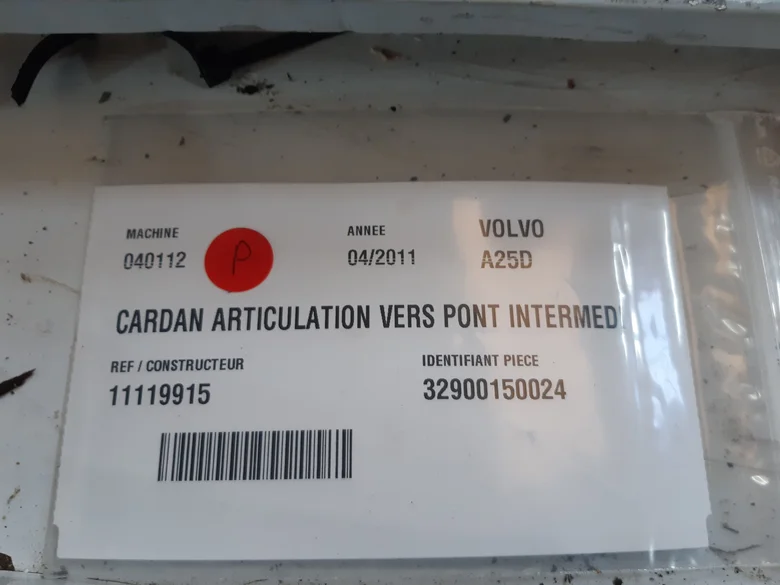 Drive shaft for VOLVO A25D