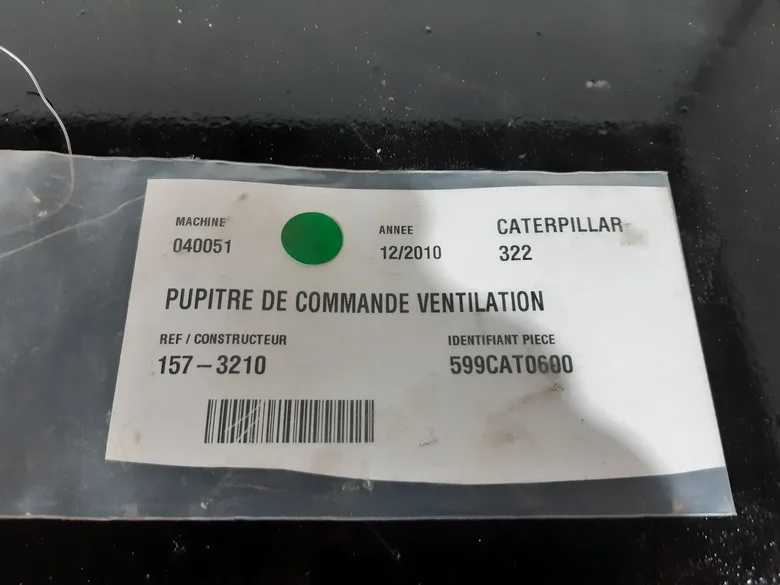 PUPITRE DE COMMANDE VENTILATION