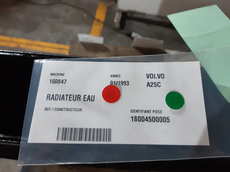 Water cooler for VOLVO A25C