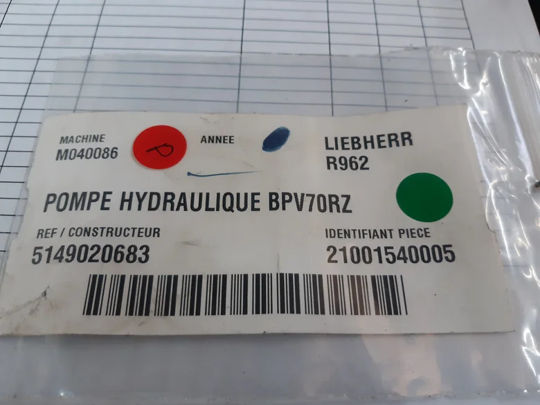 Bomba hidráulica principal para LIEBHERR R962