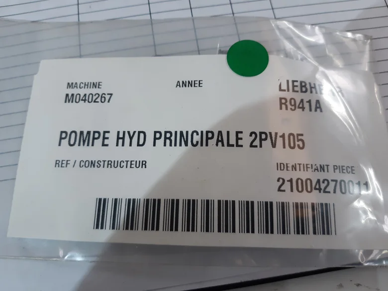 Pompe hydraulique principale pour LIEBHERR R941A