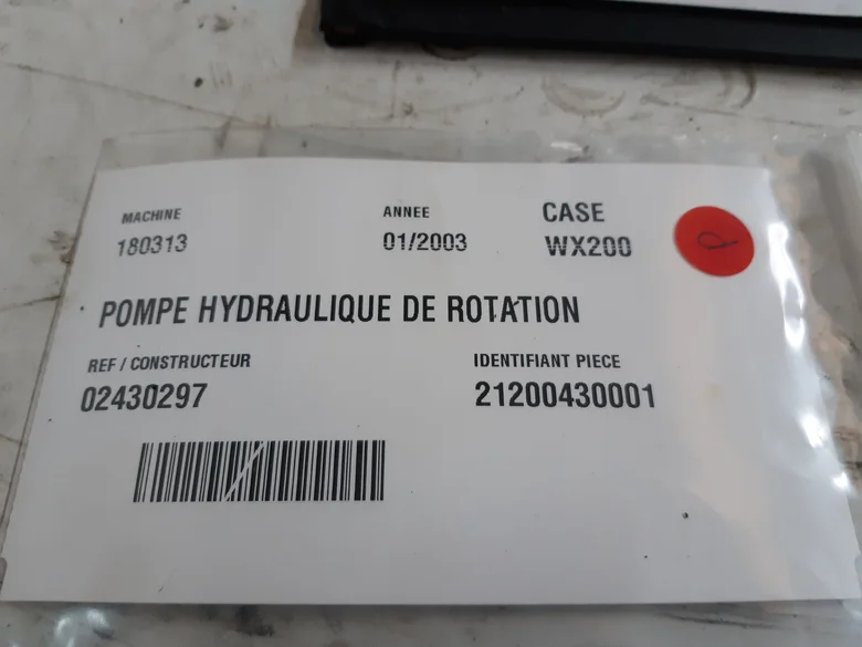Pompe hydraulique de rotation pour CASE WX200