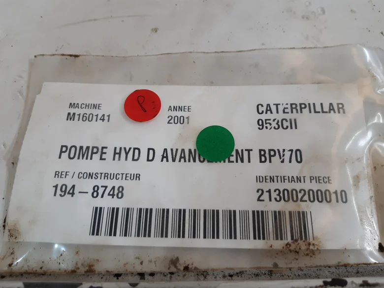 Hydraulic advancement pump for CATERPILLAR 953CII