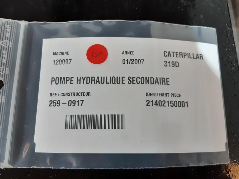 Auxiliary hydraulic pump for CATERPILLAR 319D